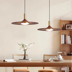 HEIKESZ Chinese antique restaurant chandelier retro flying saucer light bar counter Japanese wabi-sabi walnut color sleeping tea room dining table three-head lamp light fixtures for celling light