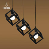 HEIKESZ American Creative Iron Restaurant Retro Industrial Style Loft Chandelier Simple Single-Head Bedroom Square Chandelier american style retro outdoor indoor retro bedroom lamp american-style Industrial wind