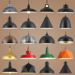 HEIKESZ Chandelier Retro Industrial Style Restaurant Lamps Single Head Zhongshan Creative Simple Office Dining Shop Commercial Lampshade