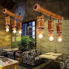 HEIKESZ Retro Industrial Style Chandelier Restaurant Coffee Shop Lamps Restaurant Box Light Creative Bar Counter Craft Ceiling Lamp LED Light for Bedroom Night Aesthetic Room Lamp