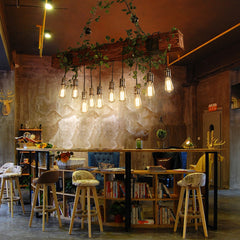 HEIKESZ Retro Boat Wooden Chandelier Industrial Style Creative Restaurant Coffee Shop Bar Lamp Restaurant Dining Table Box Personality Chandelier LED Light for Bedroom Night Aesthetic Room Lamp