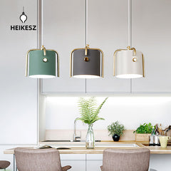 HEIKESZ Nordic Style Ceiling Light Single Head Creative Iron Art Pendant Lamp for Restaurant Bedroom Apartment Hotpot Shop Ins Design