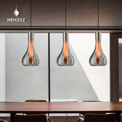 HEIKESZ Italian restaurant single head glass chandelier designer simple creative bar table model house light luxury decoration bedside lamp light fixtures for celling light