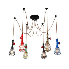 HEIKESZ American retro water pipe ceiling light restaurant coffee shop creative clothing store LOFT industrial style multi head combination light
