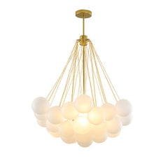 Nordic Light Luxury Glass Ball Chandelier Lamp in the Living Room Bedroom Light Model Room Lamp Clothing Store Modern Minimalist Dining Chandelier