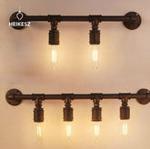 HEIKESZ Retro Industrial Iron Bedside Wall Lamp American Country Wall Water Pipe Lamp Hotel Creative Wall Lamp american style retro outdoor indoor retro bedroom lamp american-style Industrial wind