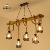 HEIKESZ American Retro Industrial Style Chandelier Personalized Clothing Shop Window Creative Light Bar Internet Coffee Bar Lamp LED Light for Bedroom Night Aesthetic Room Lamp