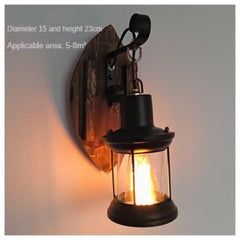 HEIKESZ American Retro Balsa Boat Wood Wall Lamp Dining Room Coffee Shop Light Loft Industrial Style Creative Bar Aisle Nostalgic Lamp LED Light for Bedroom Night Aesthetic Room Lamp