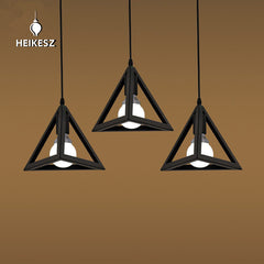 HEIKESZ Nordic Fashion Simple Industrial Style Bar Exhibition Hall Guest Room Balcony Home Decoration Lighting Triangle Dining Chandelier American Style american style retro outdoor indoor retro bedroom lamp american-style Industrial wind