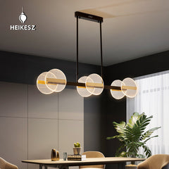 HEIKESZ Nordic restaurant chandelier, new modern minimalist creative personality bar led strip light luxury dining table lamp light fixtures for celling light