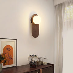 HEIKESZ Medieval style bedroom bedside wall lamp modern minimalist creative retro walnut background wall corridor led lamp