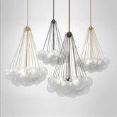 Nordic Light Luxury Glass Ball Chandelier Lamp in the Living Room Bedroom Light Model Room Lamp Clothing Store Modern Minimalist Dining Chandelier