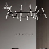 HEIKESZ Nordic Luxury Ceiling Light Modern Crystal Bubble Chandelier for Living Room Dining Bar Stylish Round Pendant Lamp