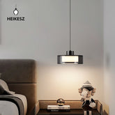 HEIKESZ Italian Minimalist Ceiling Light Modern Nordic Glass Pendant Lamp for Bedroom Dining Room and Bar