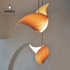 HAIKESZ Japanese Style Loft Staircase Pendant Light Creative Long Line Ceiling Lamp for Living Room Dining Art Wooden Lighting
