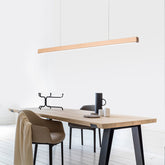 HEIKESZ Log Chandelier Long Japanese Bar Tea Room Solid Wood Warm Lighting for Living Bedroom Office Ceiling Lamp
