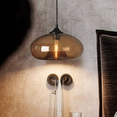 HEIKESZ Nordic creative American country retro simple lamps restaurant bar bar stained glass lampshade single chandelier