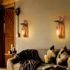 HEIKESZ 【One-year warranty, free shipping】American Retro Wooden Wall Lamp Restaurant Coffee Shop Bar Lamp Industrial Style Aisle Corridor Creative Decorative Lamp