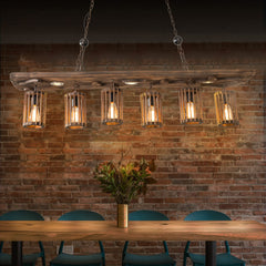 HEIKESZ Loft industrial wind chandelier American retro restaurant B & B bar bar creative personality barbecue shop wood lamps