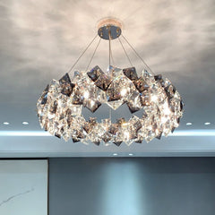HEIKESZ Postmodern simple light luxury living room hall light bedroom light dining room light bar light room light crystal chandelier lamp light fixtures for celling light