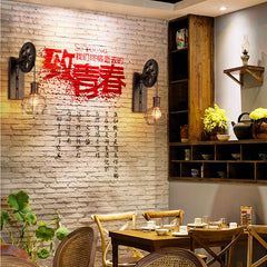 HEIKESZ LOFT Industrial Wind Wall Lamp Restaurant and Cafe Leisure Bar Creative Pulley Lamp American Retro Bar Decoration Wall Lamp LED Light for Bedroom Night Aesthetic Room Lamp