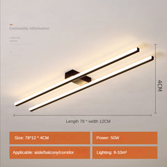 HEIKESZ Modern Strip Ceiling Light Simple Luxury Corridor Lamp for Cloakroom Balcony Entrance Lighting