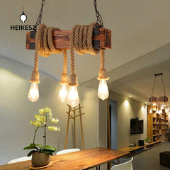 HEIKESZ Exclusive for Cross-Border American Retro Industrial Style Chandelier Living Room Dining Room Bar Lamp Creative Coffee Shop Dining Table Light LED Light for Bedroom Night Aesthetic Room Lamp