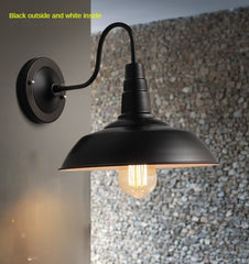 HEIKESZ Loft Vintage Industrial Style Pot Cover Wall Lamp American Simple Iron Wall Lamp Aisle Corridor Warehouse Balcony Dining-Room Lamp LED Light for Bedroom Night Aesthetic Room Lamp