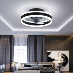 HEIKESZ LED Ceiling Fan Light Nordic Modern Design Invisible Fan Lamp for Bedroom Dining Room Balcony One-year Warranty Energy Saving