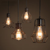 HEIKESZ Iron Small Iron Cage Loft Industrial Chandelier American Country Bar Counter Retro Living Room Cafe Lamps american style retro outdoor indoor retro bedroom lamp american-style Industrial wind