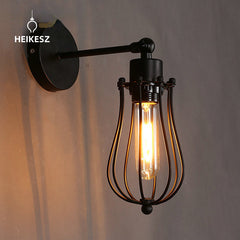 HEIKESZ Nordic American Retro Living Room Balcony Aisle Light Small Iron Frame LED Wall Lamp Creative Country Nostalgic Single Head Pendant Lamp american style retro outdoor indoor retro bedroom lamp american-style Industrial wind