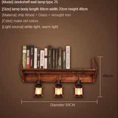 HEIKESZ American Retro Balsa Boat Wood Wall Lamp Dining Room Coffee Shop Light Loft Industrial Style Creative Bar Aisle Nostalgic Lamp LED Light for Bedroom Night Aesthetic Room Lamp