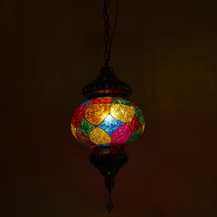 HEIKESZ Bohemian single head chandelier wrought iron atmosphere enamel color chandelier hotel restaurantChandelier, restaurant light, living room light