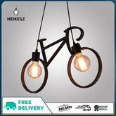 HEIKESZ Creative LOFT Industrial Style Restaurant Bar Bicycle Chandelier Retro Nostalgic Theme Bar Clothing Store Iron Lamp american style retro outdoor indoor retro bedroom lamp american-style Industrial wind