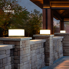HEIKESZ Solar Powered Outdoor Pillar Light Waterproof Garden Terrace Villa Courtyard Landscape Lighting for Fence Post