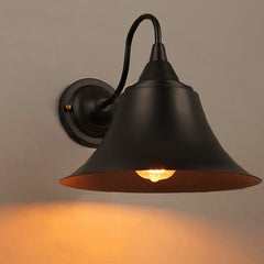 HEIKESZ American Country Wrought Iron Aisle Corridor Light Black Personalized Retro Restaurant Bar Industrial Style Creative Horn Wall Lamp LED Light for Bedroom Night Aesthetic Room Lamp
