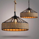 HEIKESZ Vintage Industrial Rope Pendant Light Creative Mongolian Yurt Style for Cafe Restaurant Bar Counter