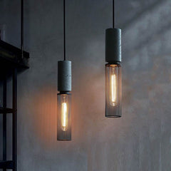 HEIKESZ Vintage Industrial Cement Pendant Light Single Head for Restaurant Cafe Bar Dining Table Lighting Decor