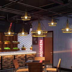 HEIKESZ Vintage Rope Ceiling Light Industrial Iron Pendant Lamp for Restaurant Bar Clothing BBQ Shop Retro Decor Commercial Lighting