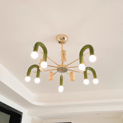 HEIKESZ Zhongshan Factory Direct Minimalist Macaron U Pendant Light Designer Showroom Simple Artistic Kids Bedroom Lighting