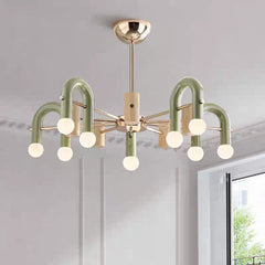 HEIKESZ Zhongshan Factory Direct Minimalist Macaron U Pendant Light Designer Showroom Simple Artistic Kids Bedroom Lighting