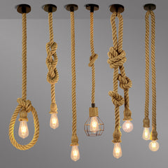 HEIKESZ Vintage Industrial Ceiling Light for Cafe Restaurant Bar Clothing Store with Rope Decoration Retro Style Hanging Lamp