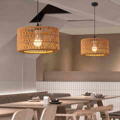 HEIKESZ Vintage Rope Pendant Light Industrial Iron Ceiling Lamp for Restaurant Bar Clothing BBQ Shop Retro Decor Commercial Lighting