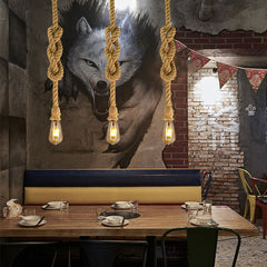 HEIKESZ Vintage Industrial Ceiling Light for Cafe Restaurant Bar Clothing Store with Rope Decoration Retro Style Hanging Lamp
