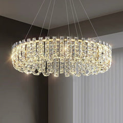 HEIKESZ Luxury Ceiling Light Nordic Crystal Chandelier Modern Minimalist Living Room Dining Lamp High End Hotel Lobby Decoration Main Light