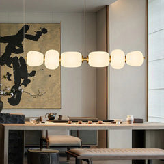 HEIKESZ Modern Minimalist Ceiling Light Long Glass Pendant Lamp Creative Designer Nordic Japanese Style Bar Tea Table Study Room Lighting