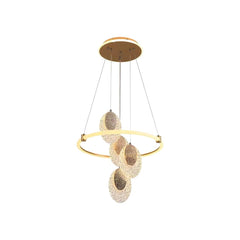 HEIKESZ Modern Acrylic 4 Head Ceiling Light Creative Gold Chandelier for Living Room Bedroom Dining Room