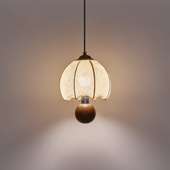 French Retro Nanyang Style Walnut Chinese Dining Table Light Wabi **** Vintage Bedside Lamp Fabric Restaurant Pendant Light