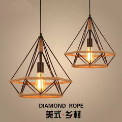 HEIKESZ Vintage Industrial Rope Pendant Light Creative Mongolian Yurt Style for Cafe Restaurant Bar Counter