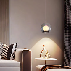 HEIKESZ Adjustable Marble Pendant Light Luxury Spanish Natural Ceiling Lamp for Living Room Dining Room Bar Bedroom